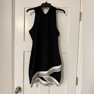 Black & White Hooded Tank dress